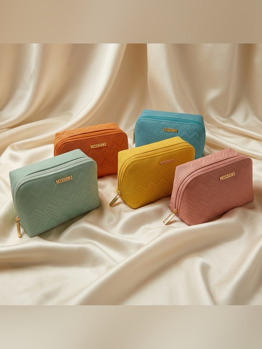 Delta One x MISSONI Full Set of 5 Luxury First Class Amenity Kits - NIB / Sealed